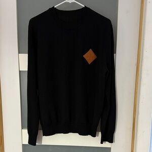 MCM Black Crewneck Sweater with Brown Accent